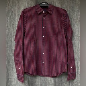 GAP ‘Lived-In Stretch Poplin Shirt in Red Gingham’ Large (L)